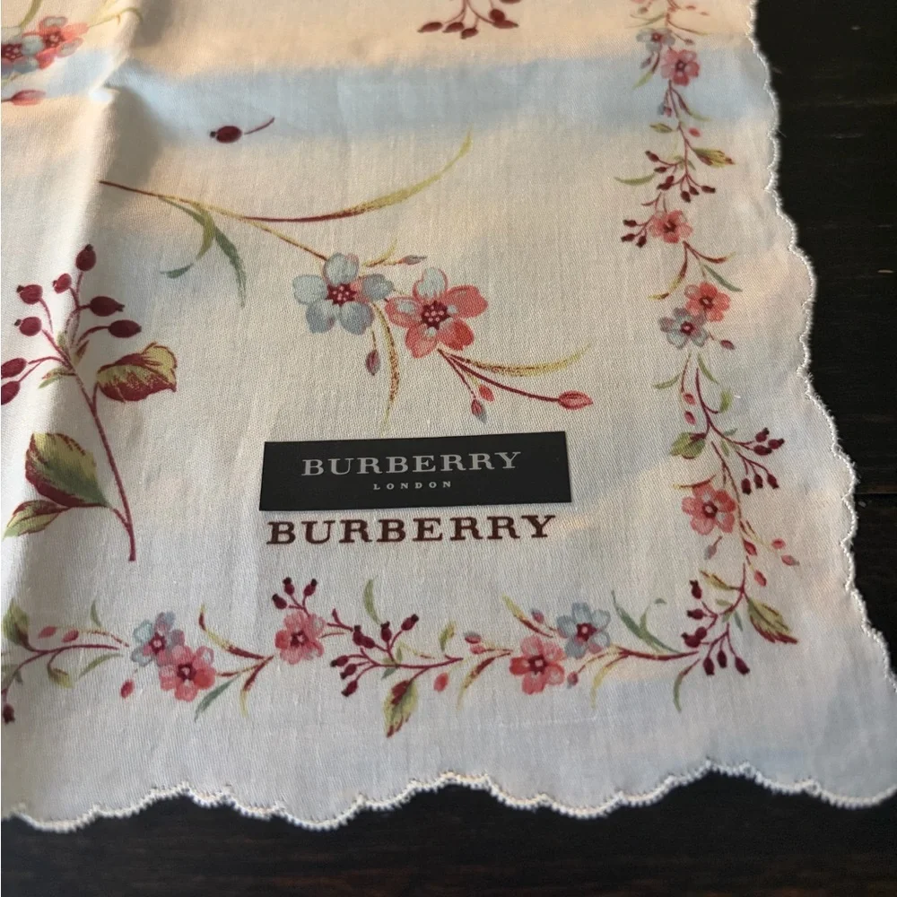 Burberry White Floral Scarf